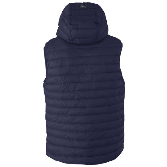 Yes Zee – Ärmellose Jacke aus blauem Nylon