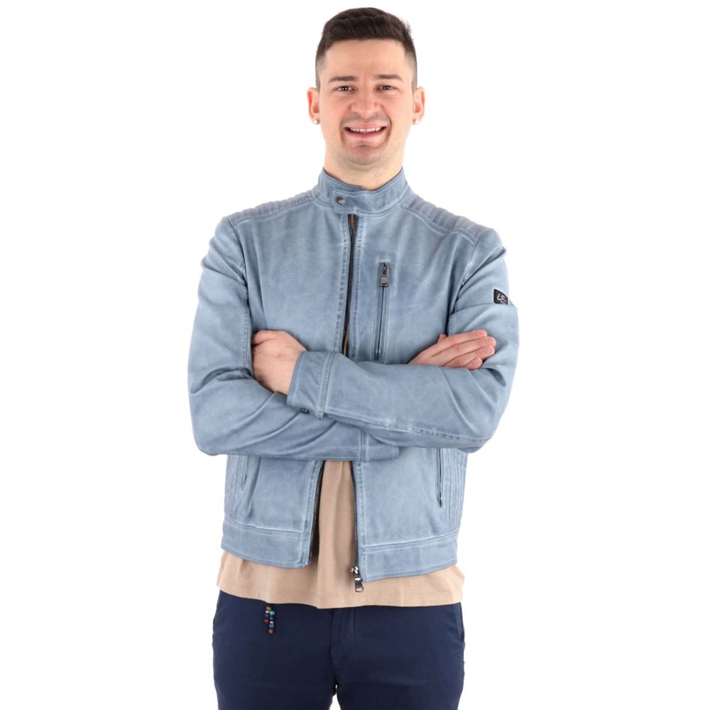 Yes Zee Blaue Polyethylen Herrenjacke