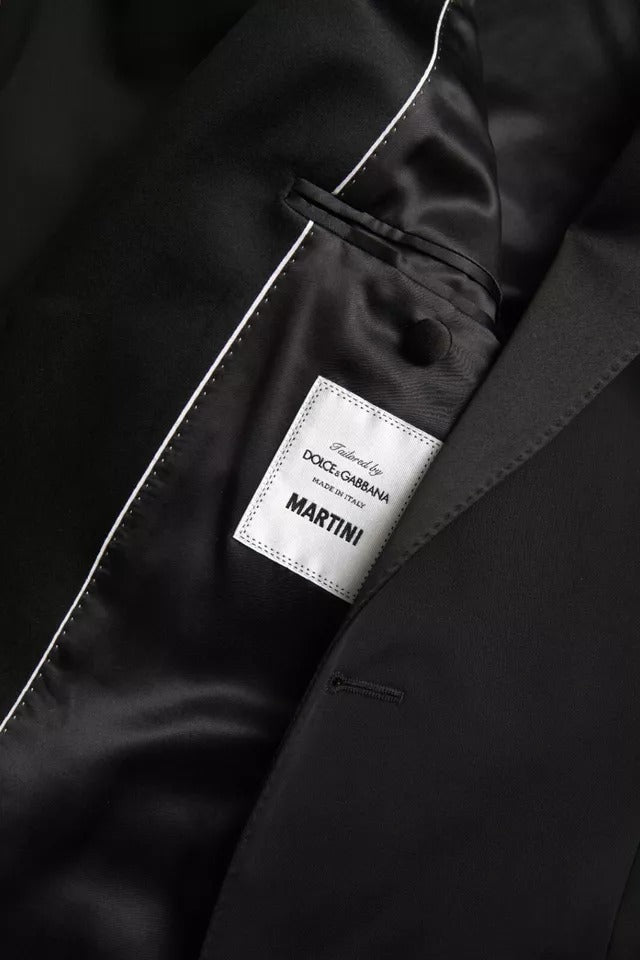 Dolce &amp; Gabbana Einreihiger MARTINI Blazer aus schwarzer Wolle