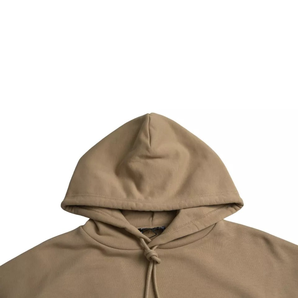 Balenciaga Brauner symbolischer Molton-Bouclette-Kapuzenpullover aus Baumwolle