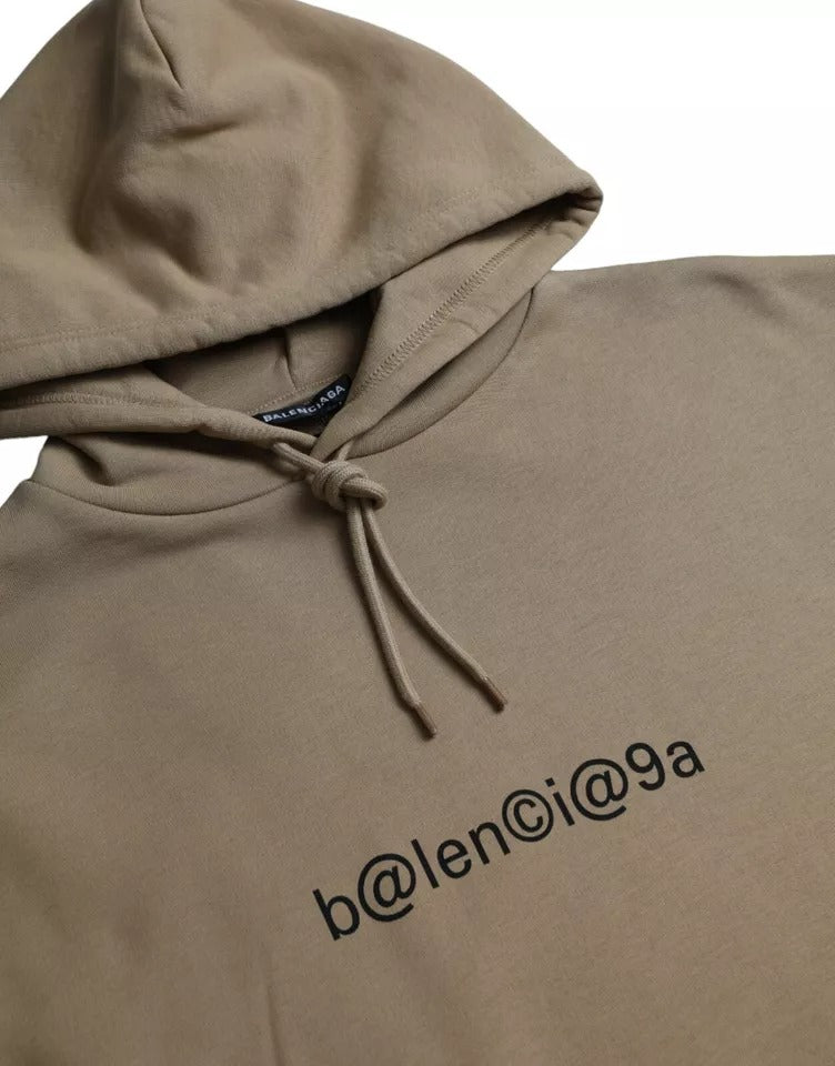 Balenciaga Brauner symbolischer Molton-Bouclette-Kapuzenpullover aus Baumwolle