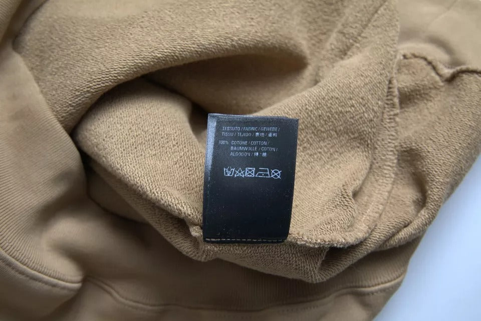 Balenciaga Brauner symbolischer Molton-Bouclette-Kapuzenpullover aus Baumwolle