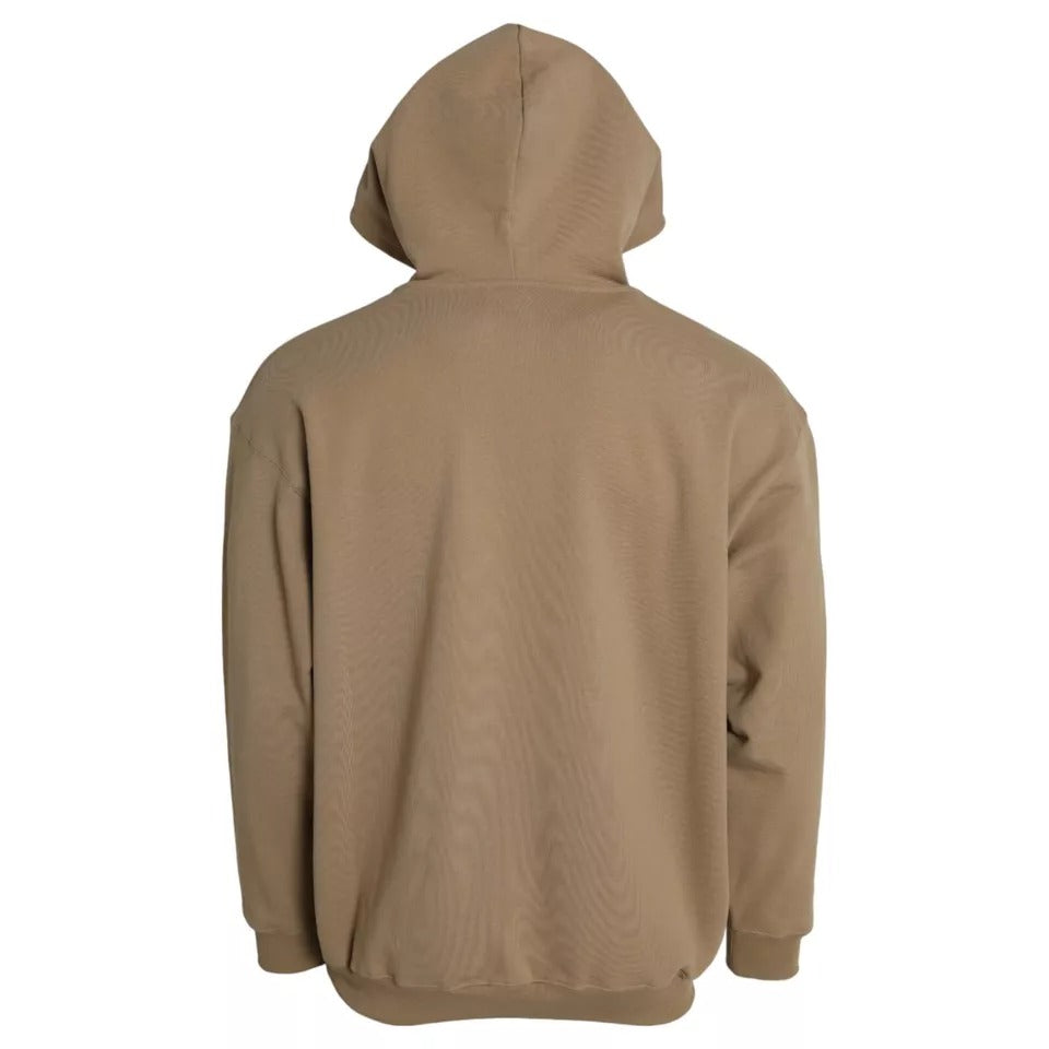 Balenciaga Brauner symbolischer Molton-Bouclette-Kapuzenpullover aus Baumwolle