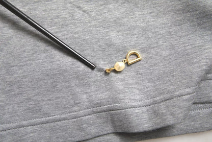 Dolce &amp; Gabbana – Graues, verziertes T-Shirt mit Rundhalsausschnitt aus Baumwolle