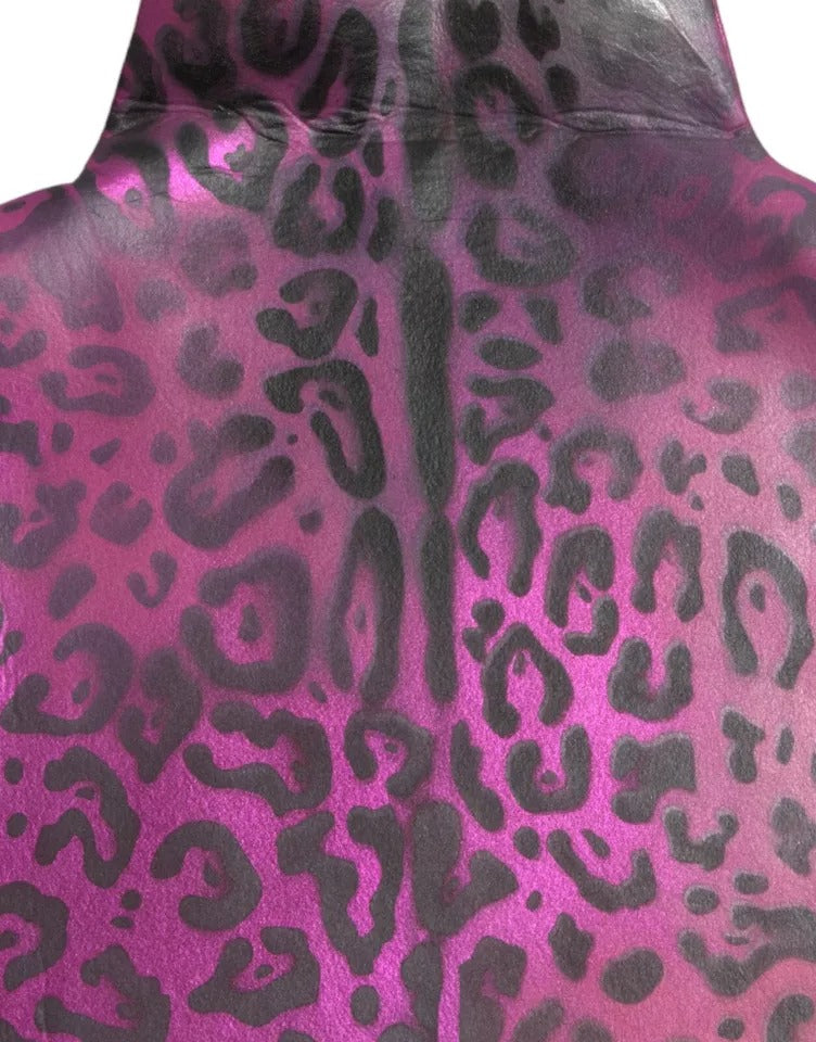 Dolce &amp; Gabbana – Midi-Etuikleid aus Polyester mit Leopardenmuster in Rosa