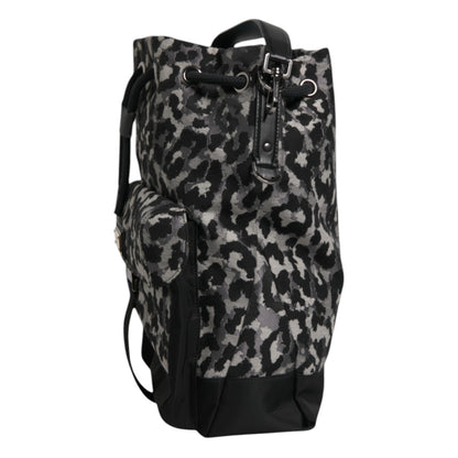 Mehrfarbige Hobo-Umhängetasche aus Jacquard mit Leopardenmuster von Dolce &amp; Gabbana
