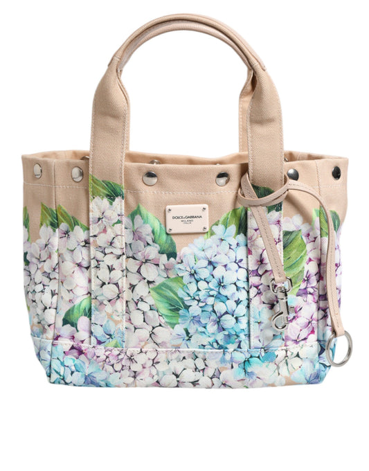 Dolce & Gabbana – TANIA – Tragetasche aus Canvas mit mehrfarbigem Blumenmuster und Henkel