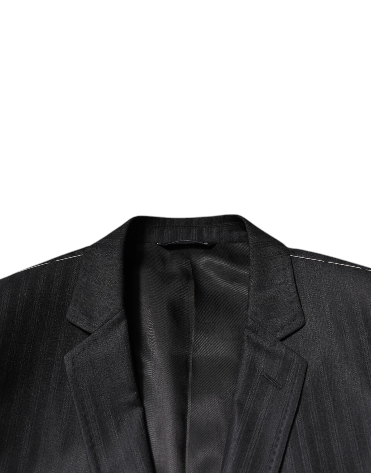 Dolce &amp; Gabbana – Einreihiger Blazer aus Wolle mit schwarzen Streifen