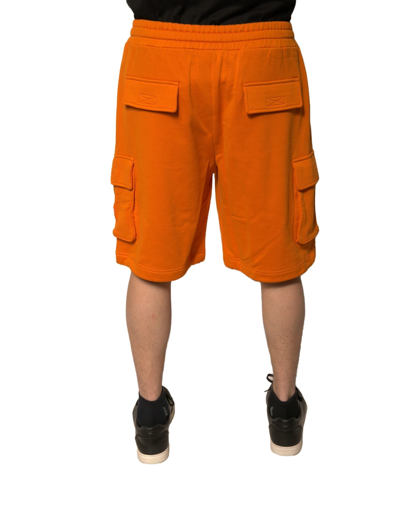 Dolce &amp; Gabbana Orangefarbene Herren-Cargo-Bermudashorts aus Baumwolle