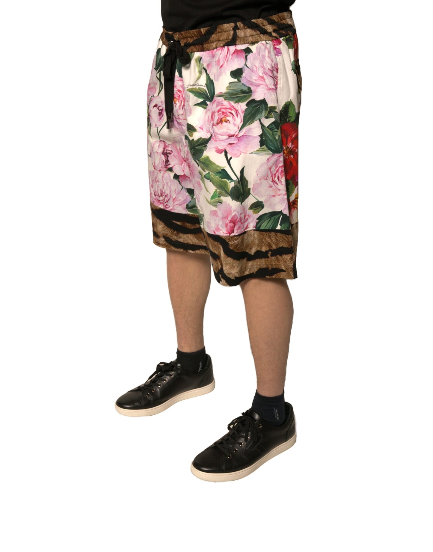Dolce &amp; Gabbana – Bermudashorts aus Baumwolle mit mehrfarbigem Blumenmuster für Herren