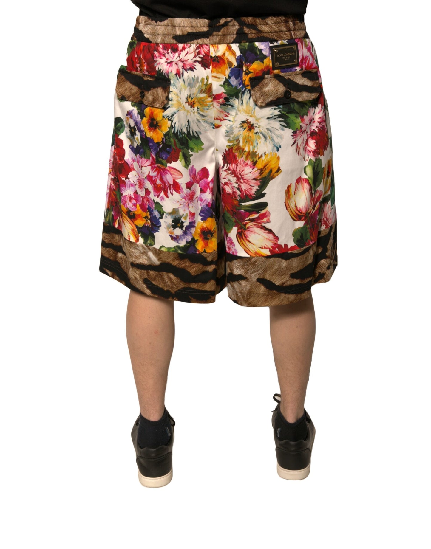 Dolce &amp; Gabbana – Bermudashorts aus Baumwolle mit mehrfarbigem Blumenmuster für Herren