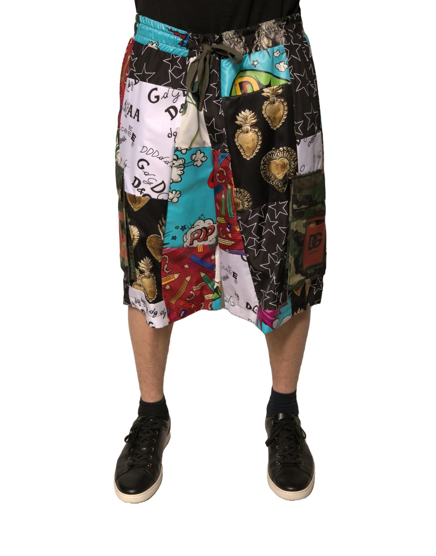 Dolce &amp; Gabbana – Mehrfarbige Cargo-Bermudashorts im Patchwork-Stil