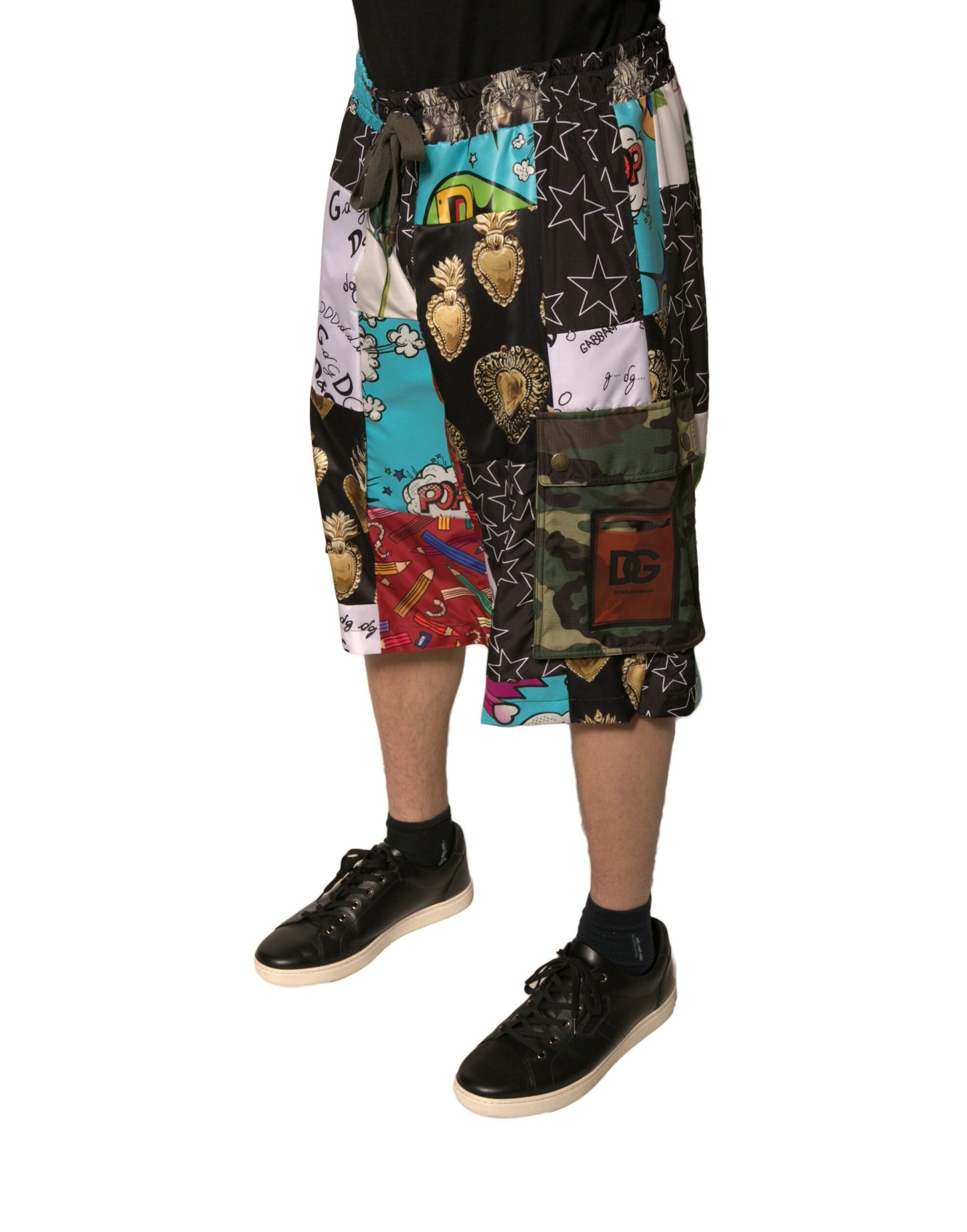 Dolce &amp; Gabbana – Mehrfarbige Cargo-Bermudashorts im Patchwork-Stil