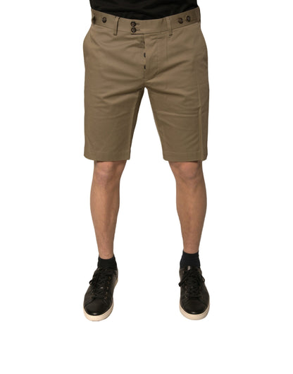 Dolce &amp; Gabbana Braune Chino-Freizeitshorts aus Baumwollstretch