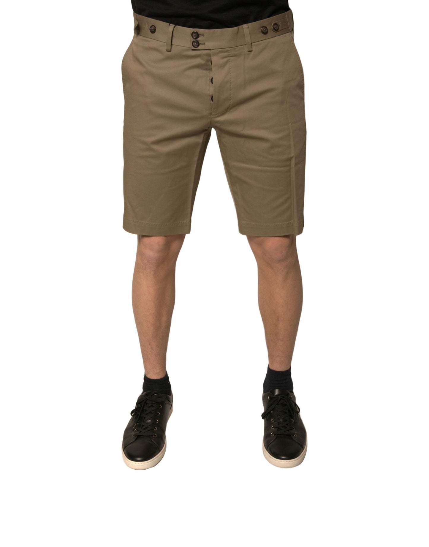 Dolce &amp; Gabbana Braune Chino-Freizeitshorts aus Baumwollstretch