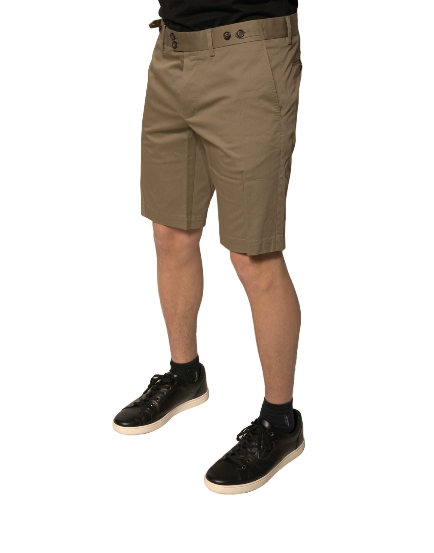 Dolce &amp; Gabbana Braune Chino-Freizeitshorts aus Baumwollstretch