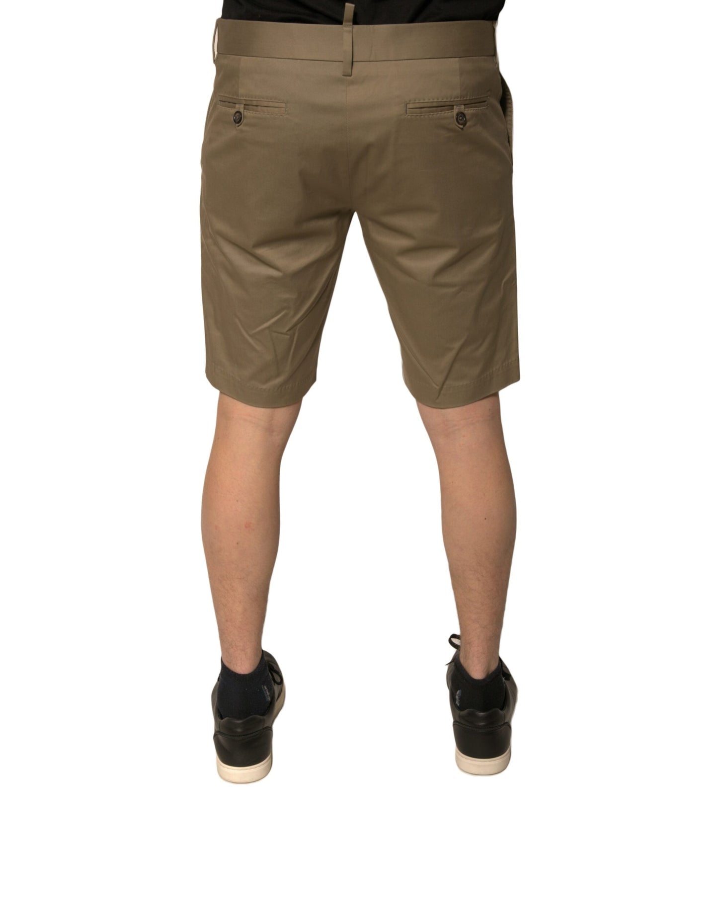 Dolce &amp; Gabbana Braune Chino-Freizeitshorts aus Baumwollstretch