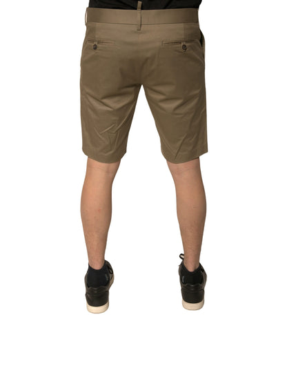 Dolce &amp; Gabbana Braune Chino-Freizeitshorts aus Baumwollstretch