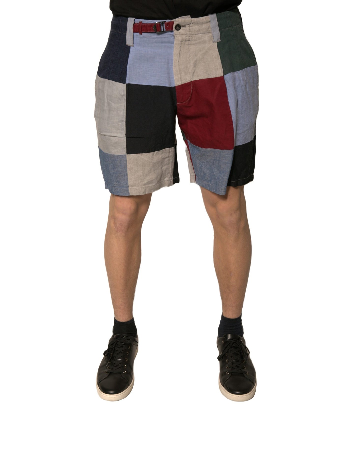 Dolce &amp; Gabbana Mehrfarbige Patchwork-Chinoshorts aus Leinen für Herren