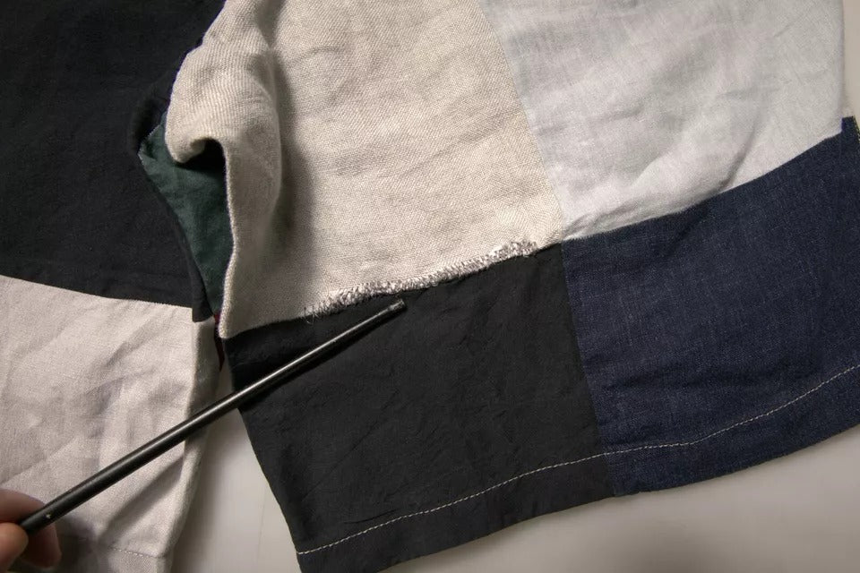 Dolce &amp; Gabbana Mehrfarbige Patchwork-Chinoshorts aus Leinen für Herren