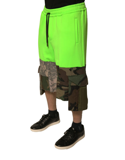 Dolce &amp; Gabbana – Grüne Cargo-Bermudashorts mit Patchwork
