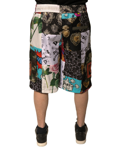 Dolce &amp; Gabbana – Mehrfarbige Cargo-Bermudashorts im Patchwork-Stil