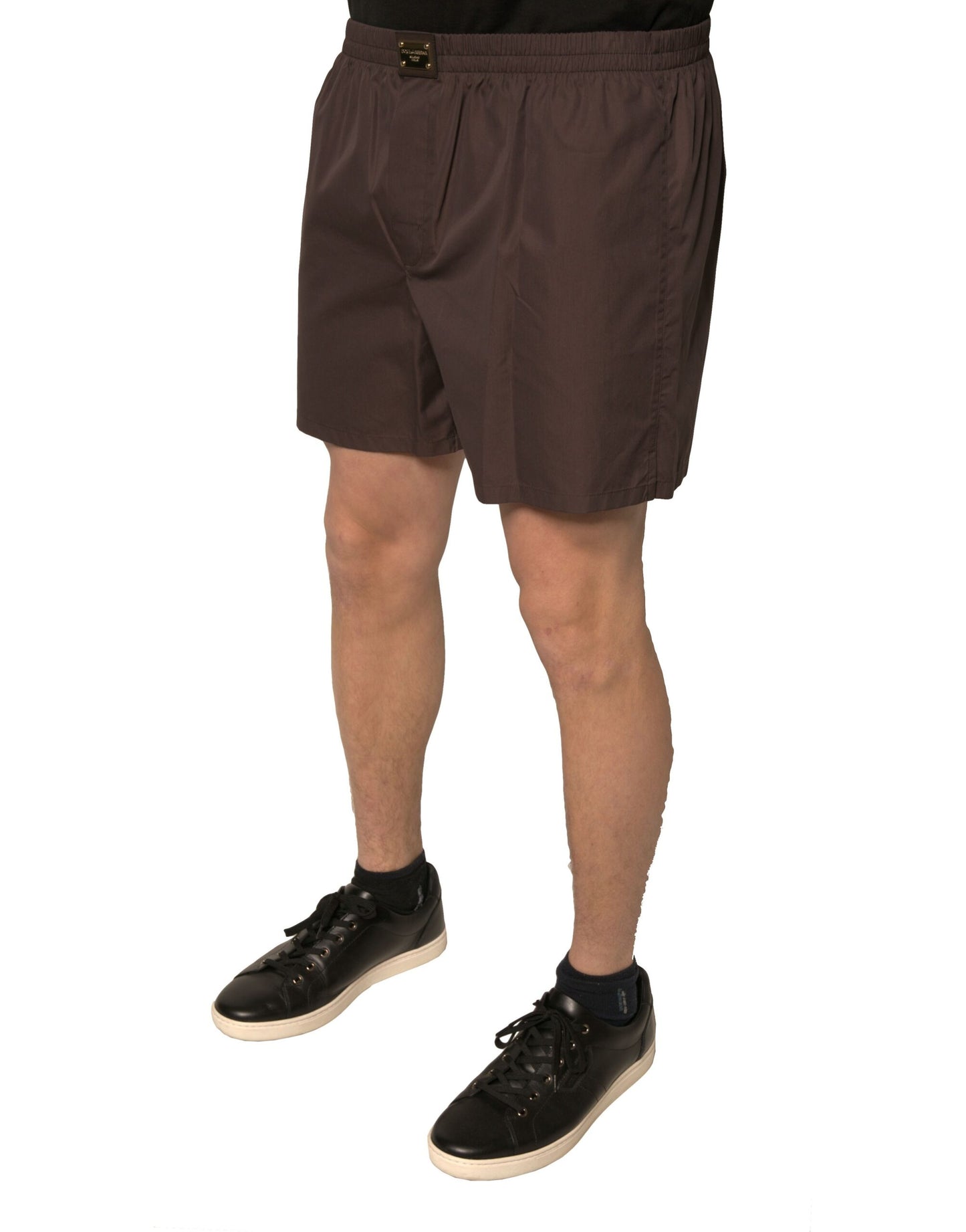 Dolce &amp; Gabbana Herren-Shorts mit mittlerer Taille, braune Baumwollmischung