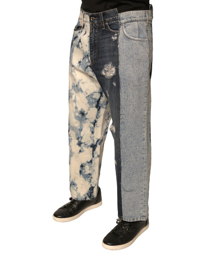 Dolce &amp; Gabbana Mehrfarbige Patchwork-Jeans aus Baumwolle mit geradem Schnitt für Herren