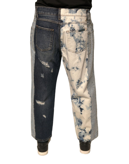 Dolce &amp; Gabbana Mehrfarbige Patchwork-Jeans aus Baumwolle mit geradem Schnitt für Herren