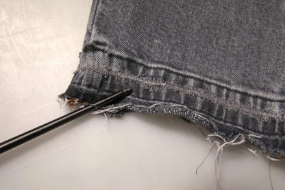 Dolce &amp; Gabbana – Graue Skinny-Jeans aus Baumwollstretch mit Logo