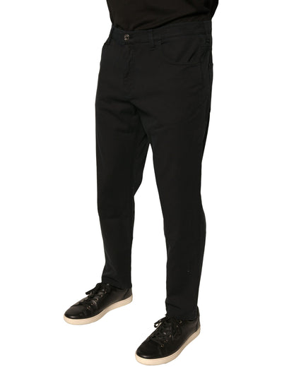 Dolce &amp; Gabbana – Schwarze Skinny-Jeans aus Baumwollstretch mit Logo