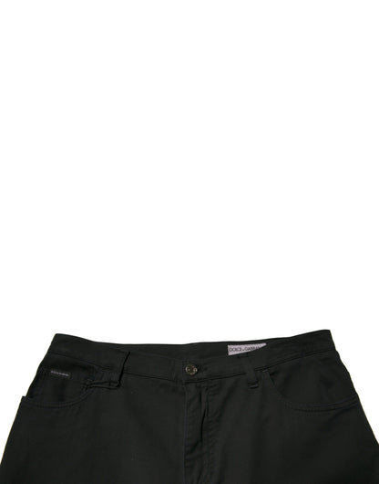 Dolce &amp; Gabbana – Schwarze Skinny-Jeans aus Baumwollstretch mit Logo