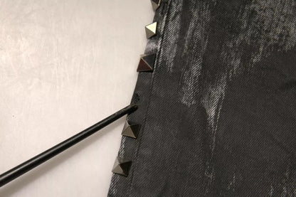 Dolce &amp; Gabbana – Graue Skinny-Jeans aus Baumwolle mit Verzierung