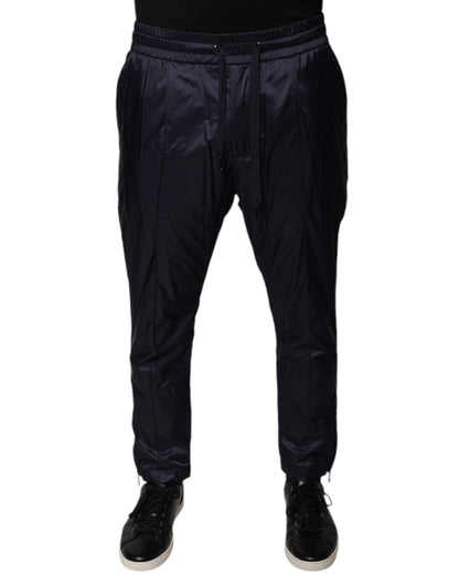 Dolce &amp; Gabbana Dunkelblaue Skinny-Jogginghose aus Baumwolle
