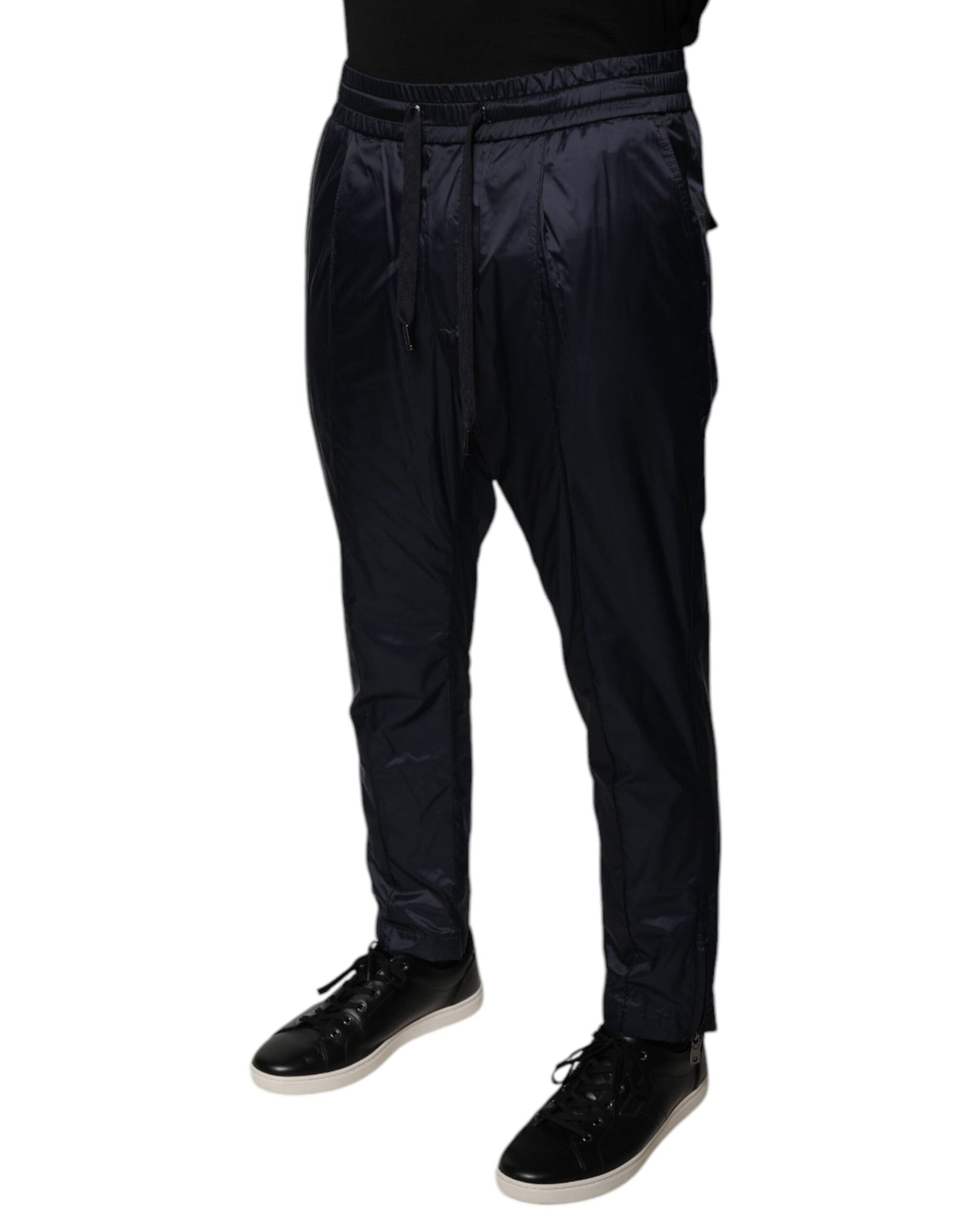 Dolce &amp; Gabbana Dunkelblaue Skinny-Jogginghose aus Baumwolle
