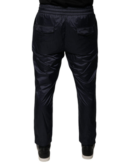 Dolce &amp; Gabbana Dunkelblaue Skinny-Jogginghose aus Baumwolle