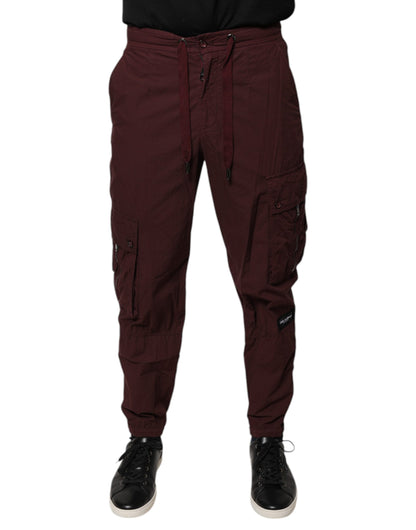 Dolce &amp; Gabbana Bordeaux Baumwoll-Cargo-Jogginghose
