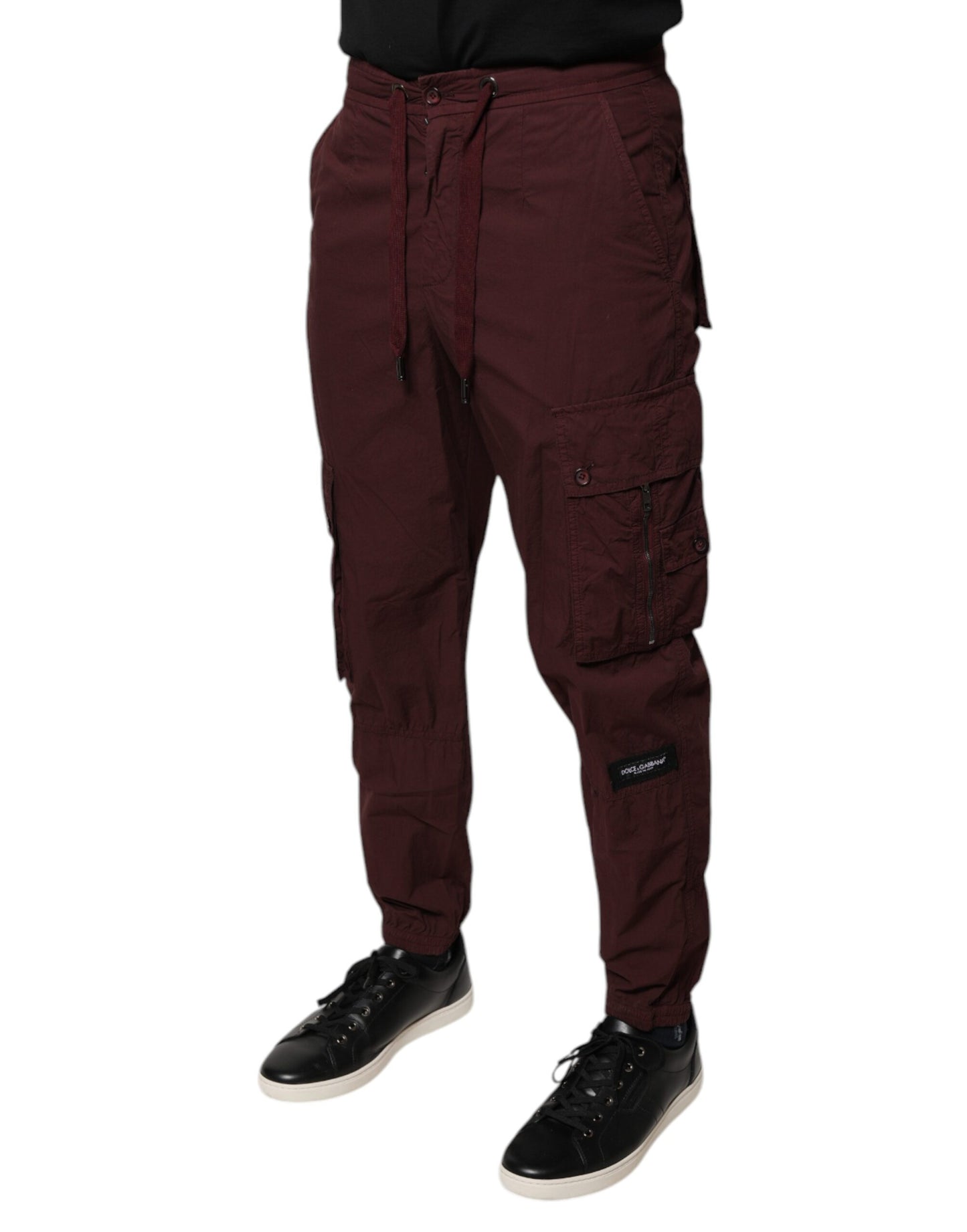 Dolce &amp; Gabbana Bordeaux Baumwoll-Cargo-Jogginghose