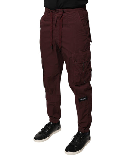 Dolce &amp; Gabbana Bordeaux Baumwoll-Cargo-Jogginghose