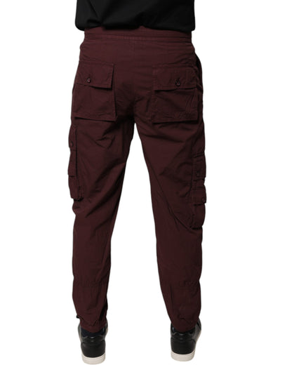Dolce &amp; Gabbana Bordeaux Baumwoll-Cargo-Jogginghose