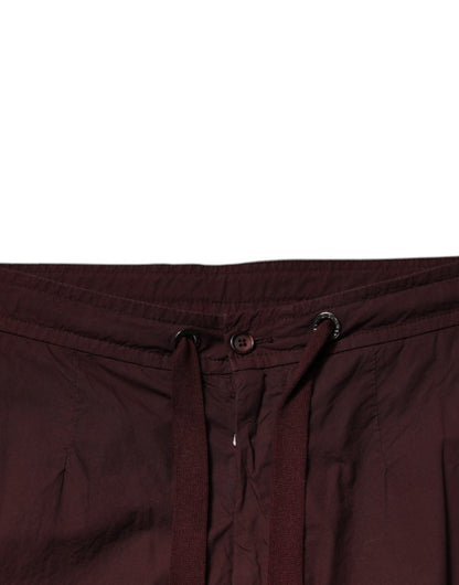 Dolce &amp; Gabbana Bordeaux Baumwoll-Cargo-Jogginghose