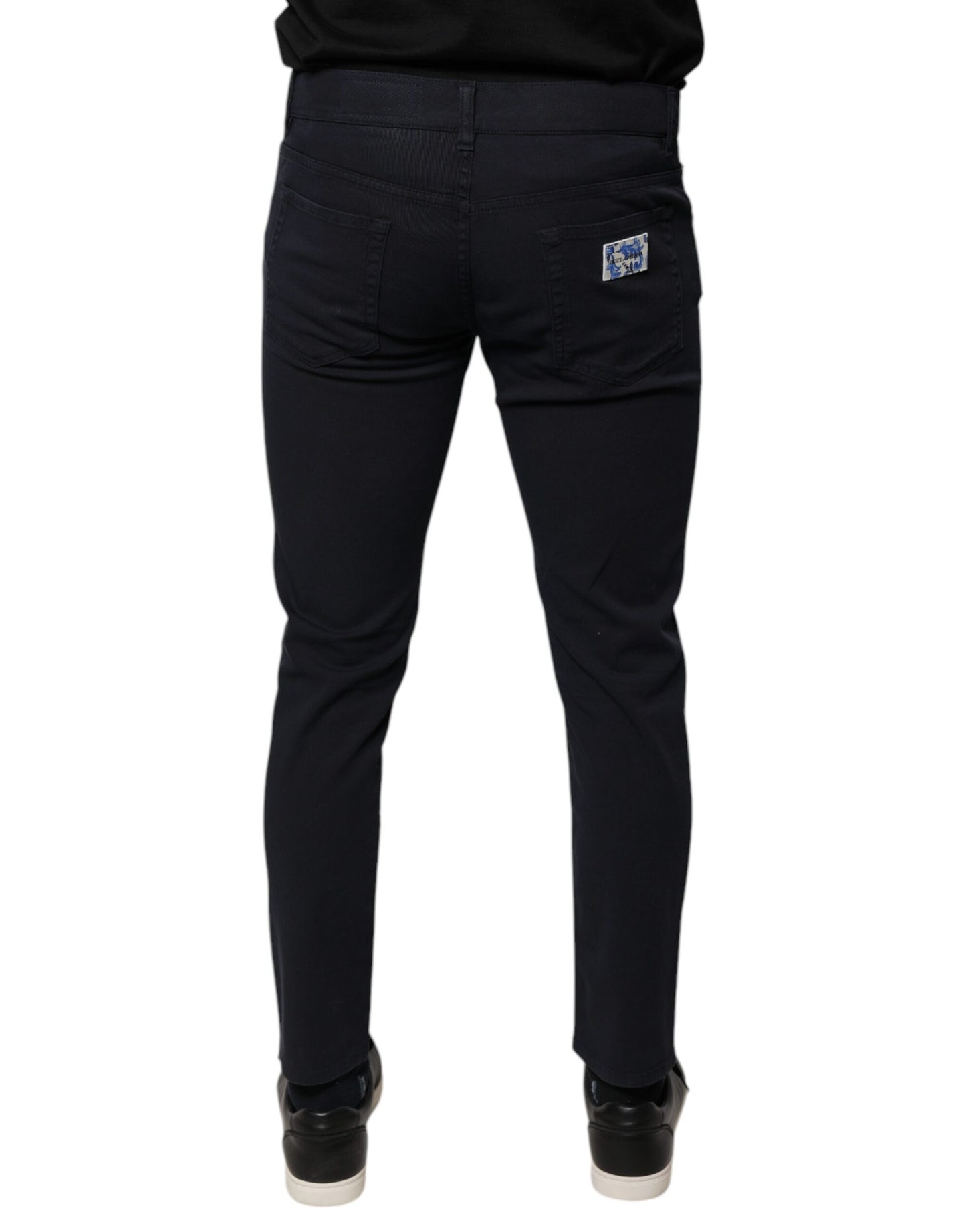 Dolce &amp; Gabbana – Schwarze Skinny-Jeans aus Baumwollstretch mit Logo