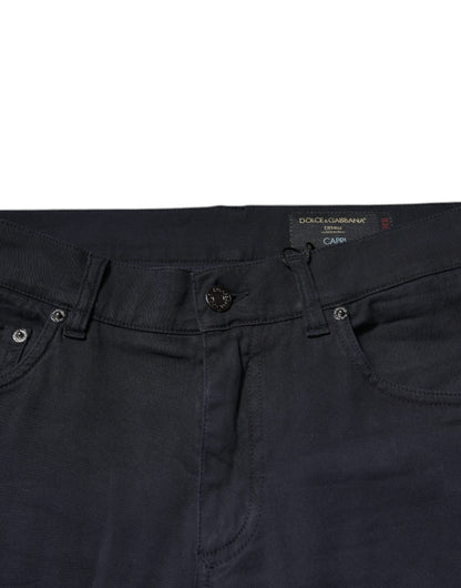 Dolce &amp; Gabbana – Schwarze Skinny-Jeans aus Baumwollstretch mit Logo