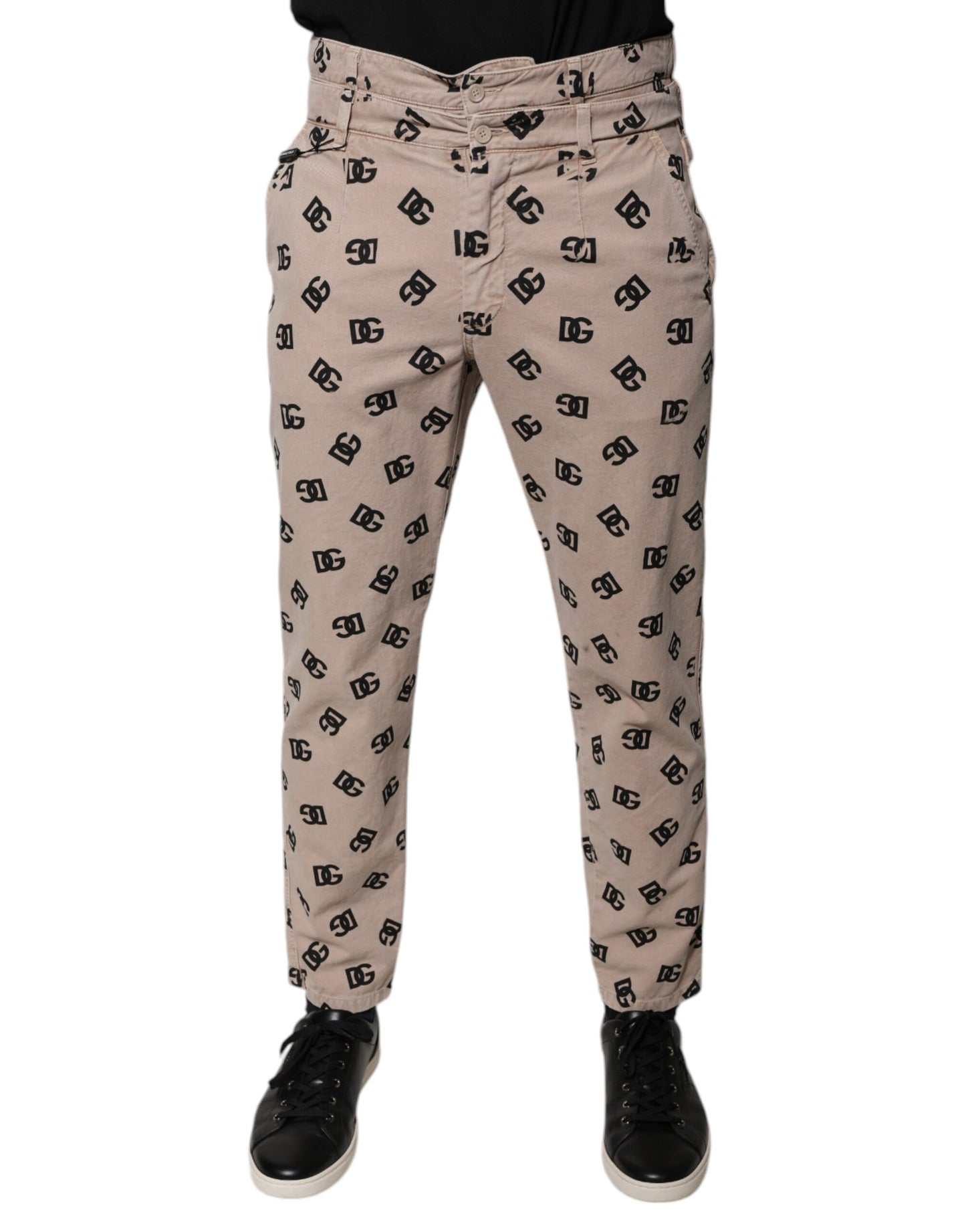 Dolce &amp; Gabbana Beige Skinny-Jeans aus Baumwolle mit Logo