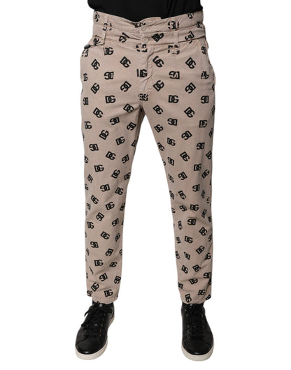 Dolce &amp; Gabbana Beige Skinny-Jeans aus Baumwolle mit Logo