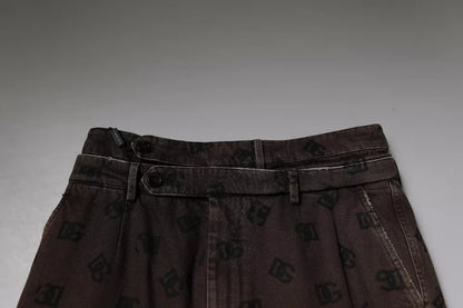Dolce &amp; Gabbana – Gerade geschnittene Jeans aus Baumwolle mit Logo in Braun