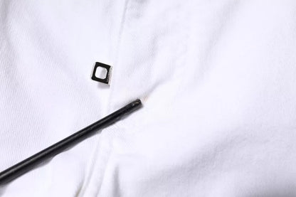 Dolce &amp; Gabbana – Enge Jeans aus Baumwolle mit Logo in Schwarz und Weiß