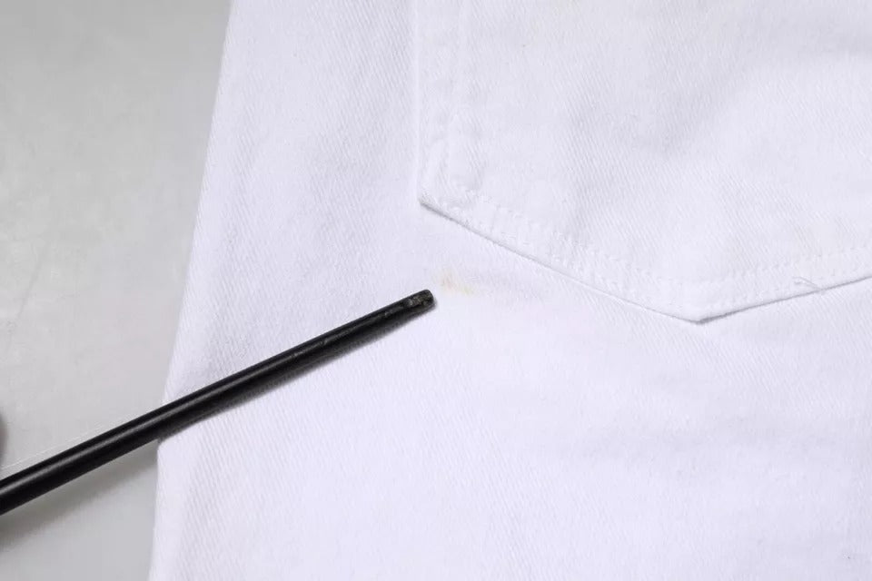 Dolce &amp; Gabbana – Enge Jeans aus Baumwolle mit Logo in Schwarz und Weiß