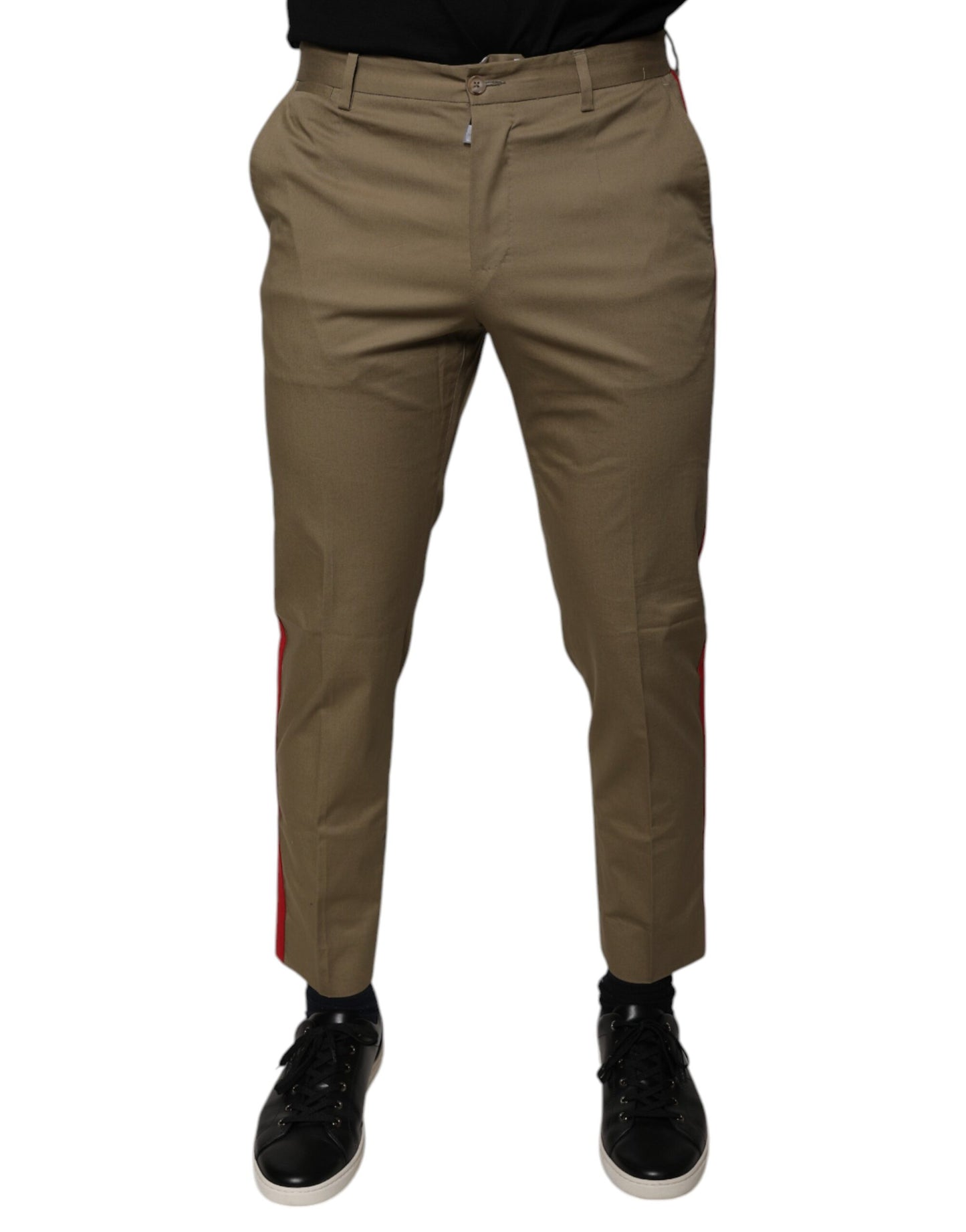 Dolce &amp; Gabbana Braunes Logo Herren Casual Tapered Pants