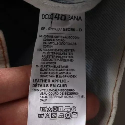 Dolce &amp; Gabbana – Zerfetzte Skinny-Jeans aus hellblauer Baumwollmischung